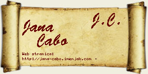 Jana Cabo vizit kartica